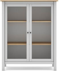 Marckeric Fehér-natúr színű borovi fenyő tálalószekrény 90x110 cm Misti - Marckeric