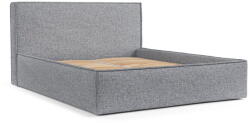 Maison de Reve Szürke kárpitozott ágyneműtartós franciaágy ágyráccsal 200x200 cm Lounge L - Maison de Rêve