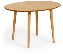 Kave Home Natúr színű bővíthető étkezőasztal tölgyfa dekorral 90x120 cm Oqui - Kave Home