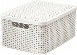 Keter Krémszínű fedeles műanyag tárolódoboz 29x39x19 cm Style - Curver