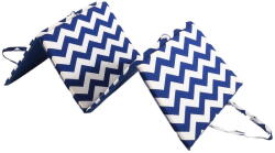 B. E. S Fehér-kék kerti székpárna napozóágyra 49x137 cm Zig Zag - B. E. S