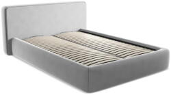 Makamii Szürke kárpitozott ágyneműtartós franciaágy ágyráccsal 140x200 cm Kiana - Makamii