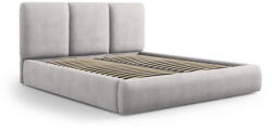 Mazzini Sofa Világosszürke kárpitozott ágyneműtartós franciaágy ágyráccsal 140x200 cm Brody - Mazzini Beds