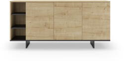 Marckeric Natúr színű alacsony komód tölgyfa dekorral 170x80 cm Cequoia - Marckeric