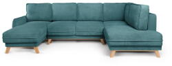 Bonami Selection Türkiz kordbársony kinyitható sarokkanapé (jobb oldali-U alakú) Tori - Bonami Selection