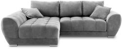 Windsor & Co Sofas Nuage szürke kinyitható sarokkanapé bársony huzattal, bal oldali - Windsor & Co Sofas