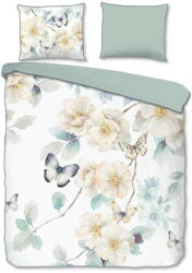 Descanso Fehér-zöld kétszemélyes-hosszabbított pamut-szatén ágyneműhuzat 200x220 cm Adiwanya - Descanso