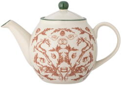 Bloomingville Krémszínű agyagkerámia teáskanna karácsonyi mintával 900 ml Beth - Bloomingville