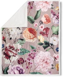 Descanso Fiori bézs kétoldalas takaró, 130 x 160 cm - Descanso