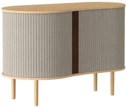 UMAGE Bézs-natúr színű alacsony komód tölgyfa dekorral, tolóajtóval 100x67 cm Audacious - UMAGE