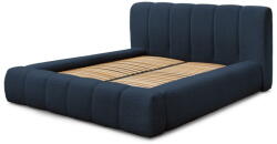 Bobochic Sötétkék kárpitozott ágyneműtartós franciaágy ágyráccsal 180x200 cm Denali - Bobochic Paris