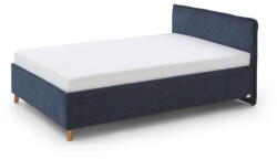 meise.möbel Sötétkék kárpitozott ágyneműtartós gyerekágy ágyráccsal 120x200 cm Fun - Meise Möbel