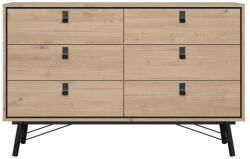 Tvilum Natúr színű alacsony komód tölgyfa dekorral 153x95 cm Ry - Tvilum