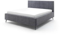 meise.möbel Antracitszürke kárpitozott ágyneműtartós franciaágy ágyráccsal 160x200 cm Lizzano - Meise Möbel