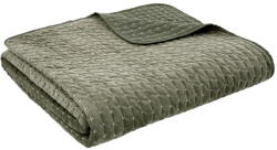 Bianca Zöld bársony steppelt ágytakaró 240x260 cm Attica Velvet Embroidered - Bianca