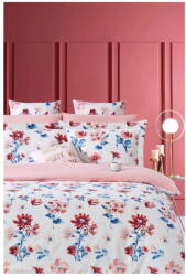 Mila Home Fehér-rózsaszín kétszemélyes hosszabbított négyrészes renforcé pamut ágyneműhuzat lepedővel 200x220 cm - Mila Home