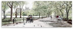 Styler Canvas Watercolor Central Park II fali kép, 60 x 150 cm - Styler