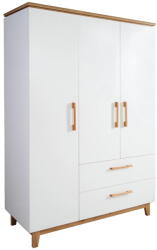 Roba Fehér gyerek ruhásszekrény tölgyfa dekorral 135x200 cm Finn - Roba
