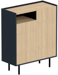 TemaHome Fekete-natúr színű cipőtartó tölgyfa dekorral Sienna - TemaHome