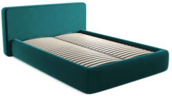 Makamii Türkiz kárpitozott ágyneműtartós franciaágy ágyráccsal 180x200 cm Kiana - Makamii