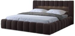 Eltap Sötétbarna kárpitozott ágyneműtartós franciaágy ágyráccsal 160x200 cm Lamica - ELTAP
