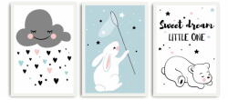 Wallity Gyerek kép készlet 3 db-os 35x50 cm Sweet Dreams Little One - Wallity