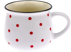 Dakls Happy Time fehér kerámiabögre piros pöttyökkel, 770 ml - Dakls