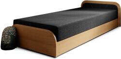 Eltap Okkersárga-sötétszürke kárpitozott-forgácslemez ágyneműtartós egyszemélyes ágy matraccal 80x190 cm Parys - ELTAP
