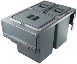 Elletipi Szürke műanyag szelektív beépíthető szemetes 42 l Block U-Sink 2.0 - Elletipi