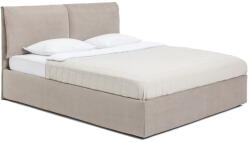 Bonami Szürkésbarna kárpitozott ágyneműtartós franciaágy ágyráccsal 180x200 cm Thessa Pillow - Bonami Selection