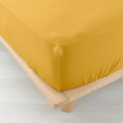 douceur d'intérieur Sárga gumis muszlin lepedő 140x190 cm Angelia - douceur d'intérieur