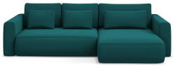 Makamii Türkiz bársony kinyitható-tárolóhelyes sarokkanapé (jobb oldali-heverő résszel) Kapua - Makamii - bonami - 565 242 Ft
