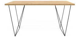 TEMAHOME Flow íróasztal tölgyfa dekorral, fekete lábakkal, 140 x 75 cm - TemaHome
