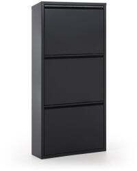 Kave Home Antracitszürke fém billenő ajtós cipőtartó 50x103x15 cm Ode - Kave Home
