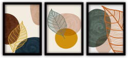 Vavien Artwork Leaves III. 3 db-os kép készlet fekete keretben, 35 x 45 cm - Vavien Artwork