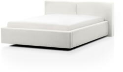 meise.möbel Fehér kárpitozott ágyneműtartós franciaágy ágyráccsal 140x200 cm Cube - Meise Möbel