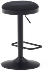 Kave Home Fekete kárpitozott állítható magasságú bárszék szett 2 db-os (ülésmagasság 53, 5 cm) Zaib - Kave Home