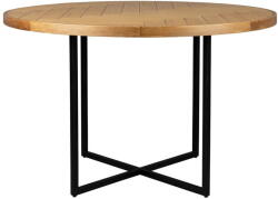 Dutchbone Kerek étkezőasztal tölgyfa dekoros asztallappal ø 120 cm Class - Dutchbone