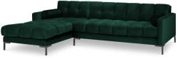 Cosmopolitan Design Bali sötétzöld bársony sarokkanapé, bal oldali - Cosmopolitan Design