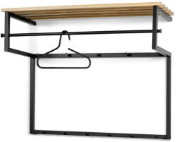 Spinder Design Fekete-natúr színű fém fali fogas polccal 100 cm Rizzoli - Spinder Design