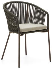 Kave Home Zöld fém-párnázott kerti szék Yanet - Kave Home