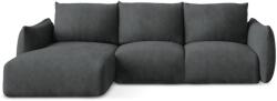 Makamii Sötétszürke zsenília kinyitható sarokkanapé (bal oldali-heverő résszel) Leila - Makamii