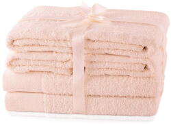 Restilo Világos rózsaszín frottír pamut törölköző és fürdőlepedő készlet 6 db-os Amari - Restilo