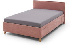 meise.möbel Rózsaszín kárpitozott ágyneműtartós gyerekágy ágyráccsal 120x200 cm Fun - Meise Möbel