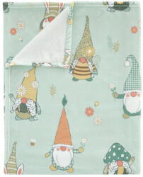 Catherine Lansfield Világoszöld mikroplüss takaró húsvéti mintával 130x170 cm Spring Gonks - Catherine Lansfield