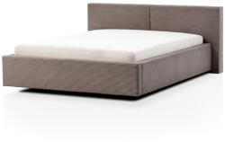 meise.möbel Világosbarna kárpitozott ágyneműtartós franciaágy ágyráccsal 160x200 cm Cube - Meise Möbel