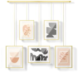 Umbra Aranyszínű fém fali képkeret szett 5 db-os 66x69 cm Exhibit - Umbra