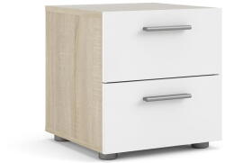 Tvilum Fehér-természetes színű éjjeliszekrény tölgyfa dekorral Pepe - Tvilum