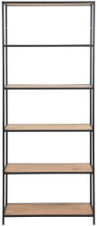 Actona Fekete-natúr színű polcos állvány tölgyfa dekorral 77x185 cm Seaford - Actona