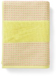 Juna Sárga-rózsaszín frottír bio pamut fürdőlepedő 70x140 cm Check - JUNA